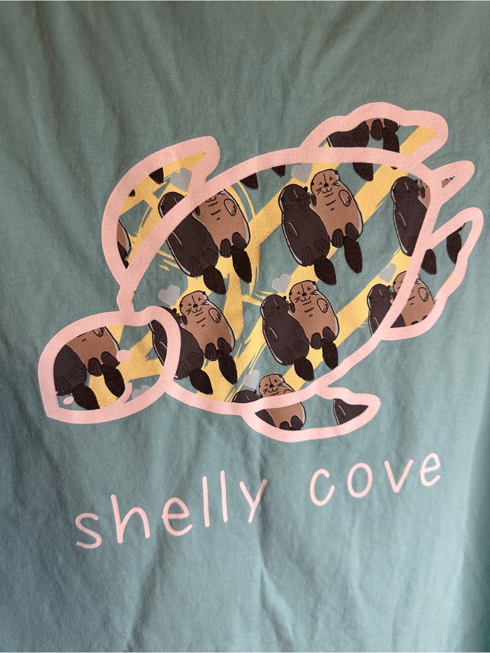 Shelly Cove Women's Short Sleeve Sea Turtle Tee in Teal xl